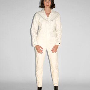 Lee Jumpsuit in Ecru Herringbone Denim | MEDIUM